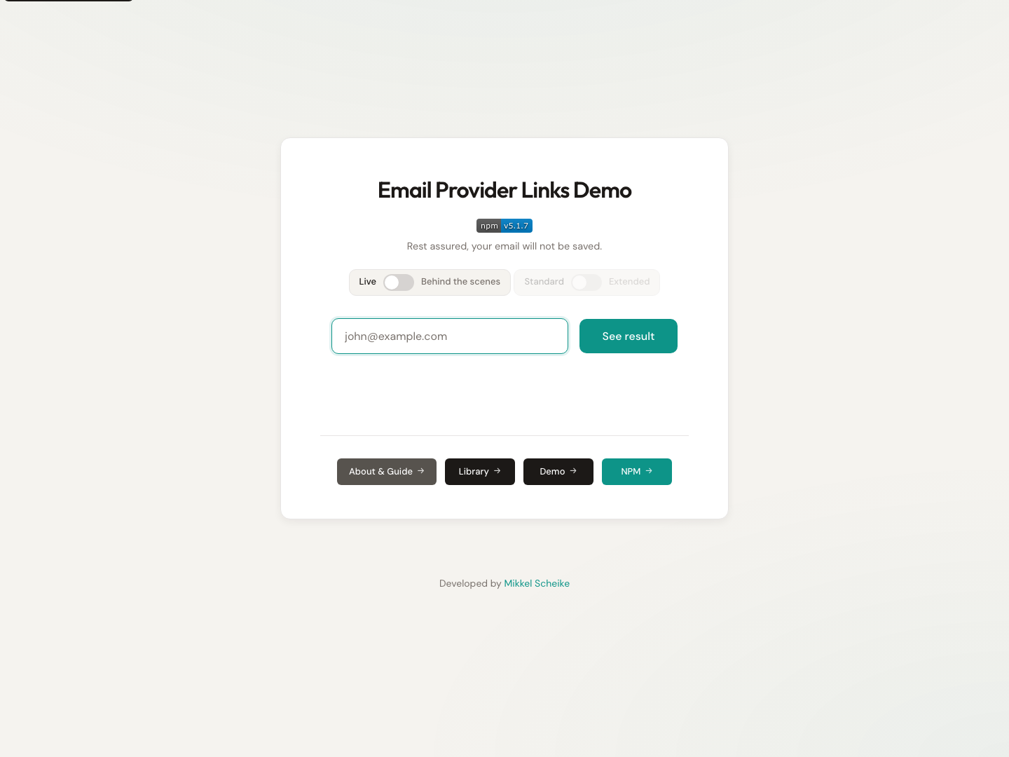 Email Provider Links project screenshot