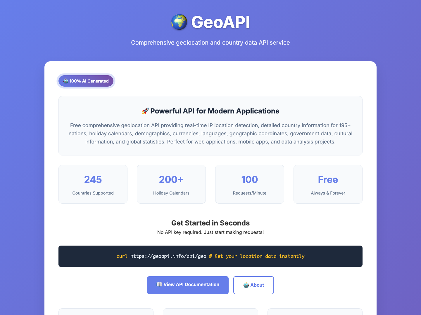 Geoapi.info project screenshot